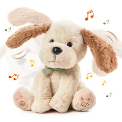 TUMAMA KIDS baby animated plush dog performing dance moves for joyful playtime.