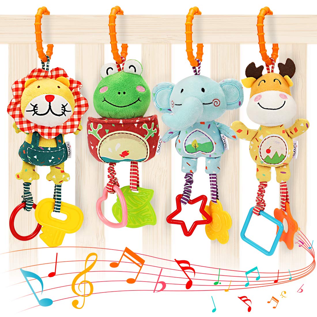 TUMAMA KIDS fawn rattle plush toy boosts visual tracking with soft sounds