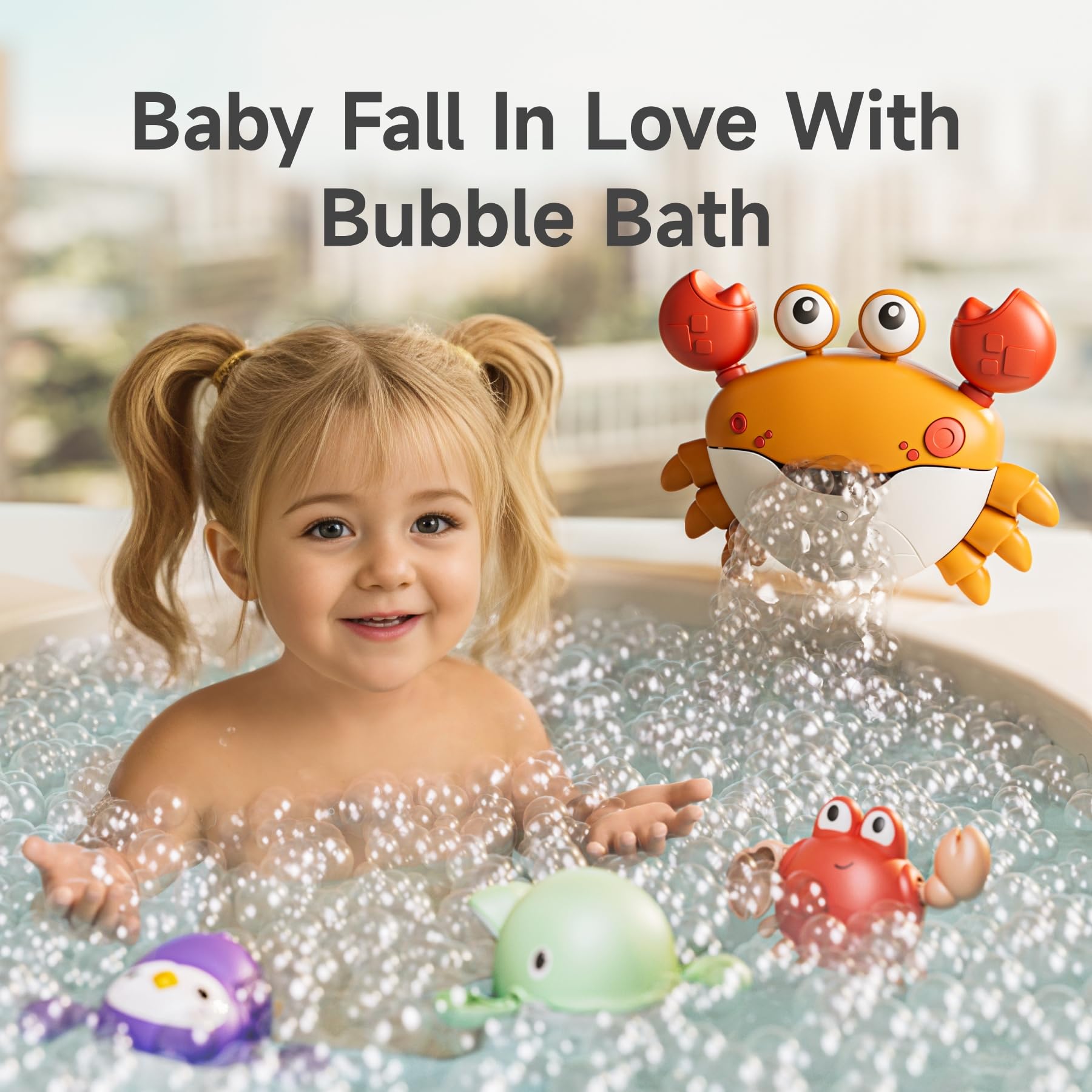 TUMAMA KIDS suction cups securely attach to tub walls for stable play.