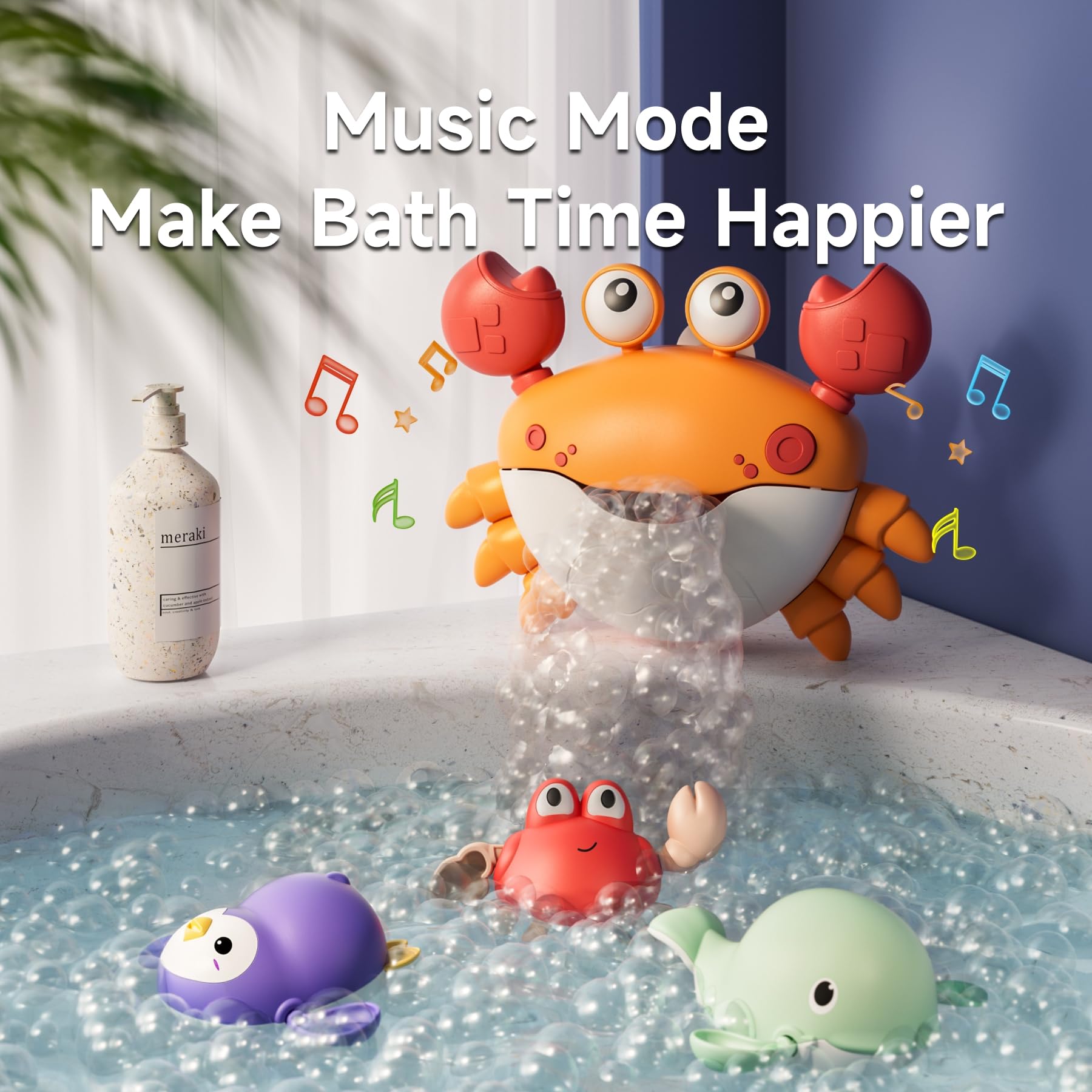 TUMAMA KIDS crab wind-up toy bath action engages toddlers during play.