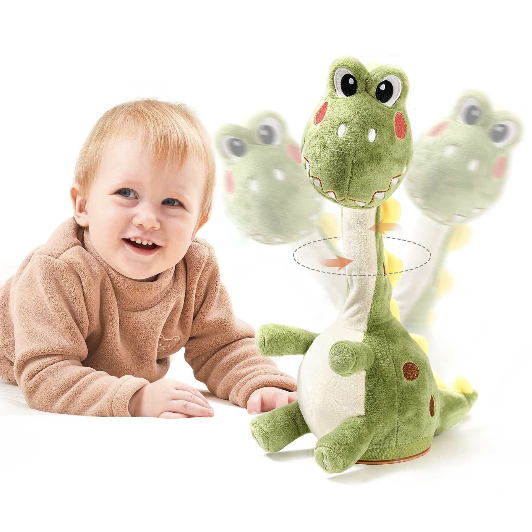 TUMAMA KIDS Dinosaur Dancing Toy front view with lively movement for babies