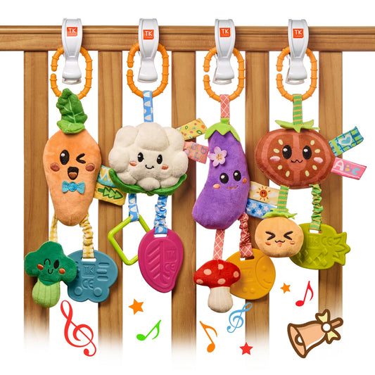 TUMAMA KIDS hanging carrot plush toy promotes tactile exploration for babies
