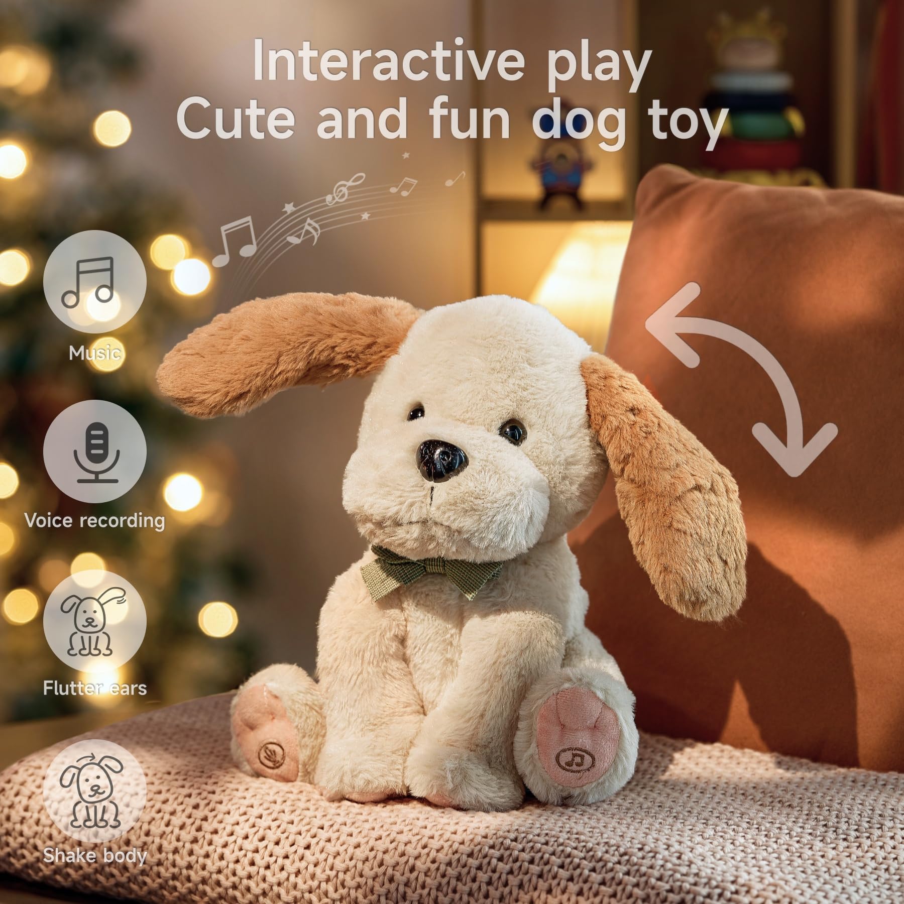 TUMAMA KIDS interactive singing puppy toy with nursery rhymes for cheerful sing-alongs.