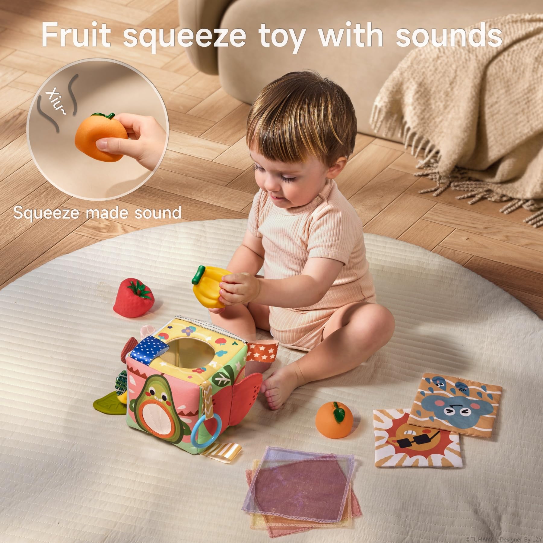 TUMAMA Kids rustling apples add subtle auditory cues for sensory development
