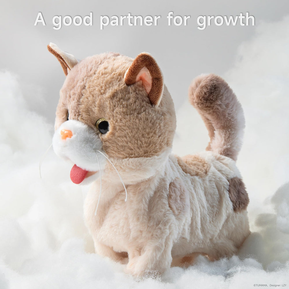 TUMAMA KIDS Toy Cat plush material feels soft and safe.