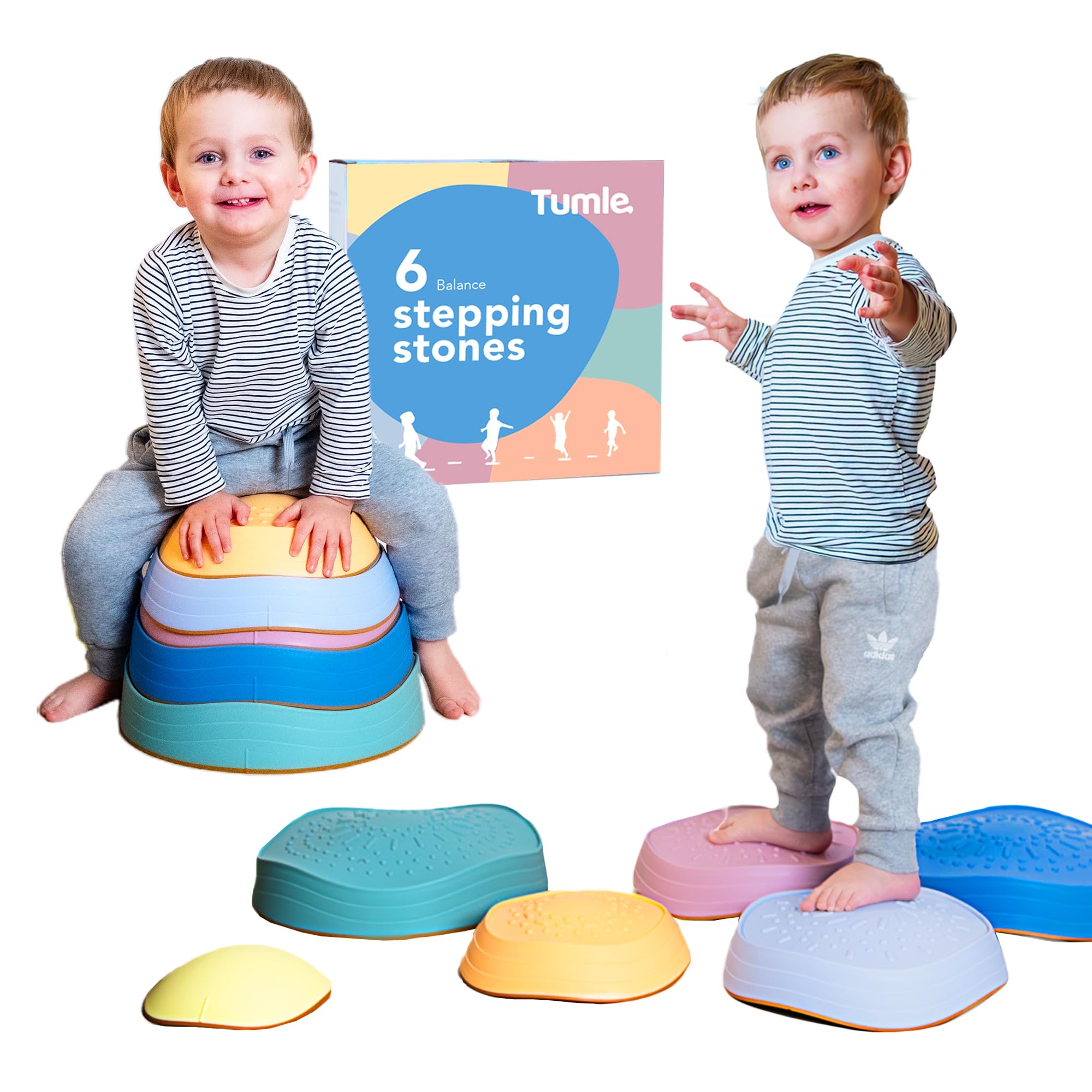 TUMLE Stepping Stones balance stones set with varied heights for proprioception and coordination