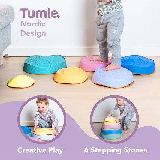 TUMLE Stepping Stones in Nordic colors invite imaginative routes and motor play