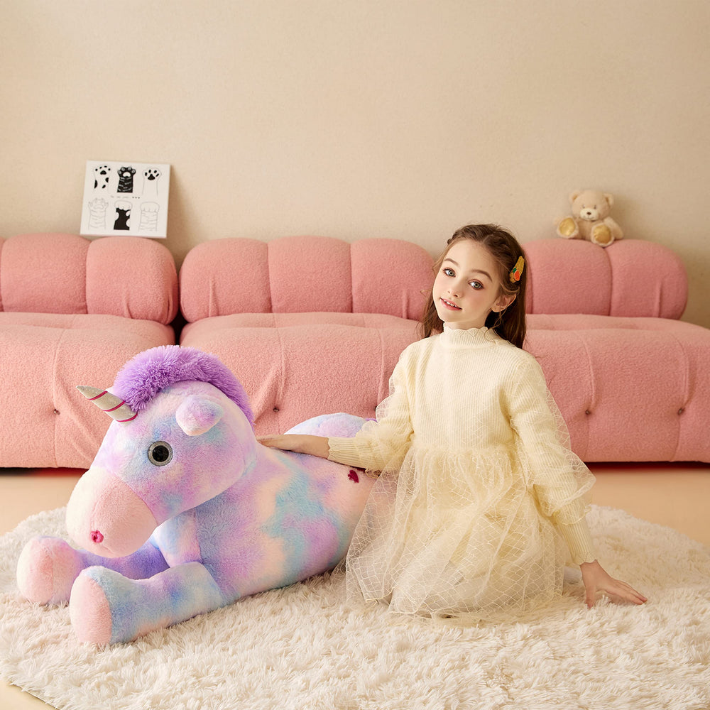 Tumyay big unicorn stuffed animal stands tall for playtime adventures.