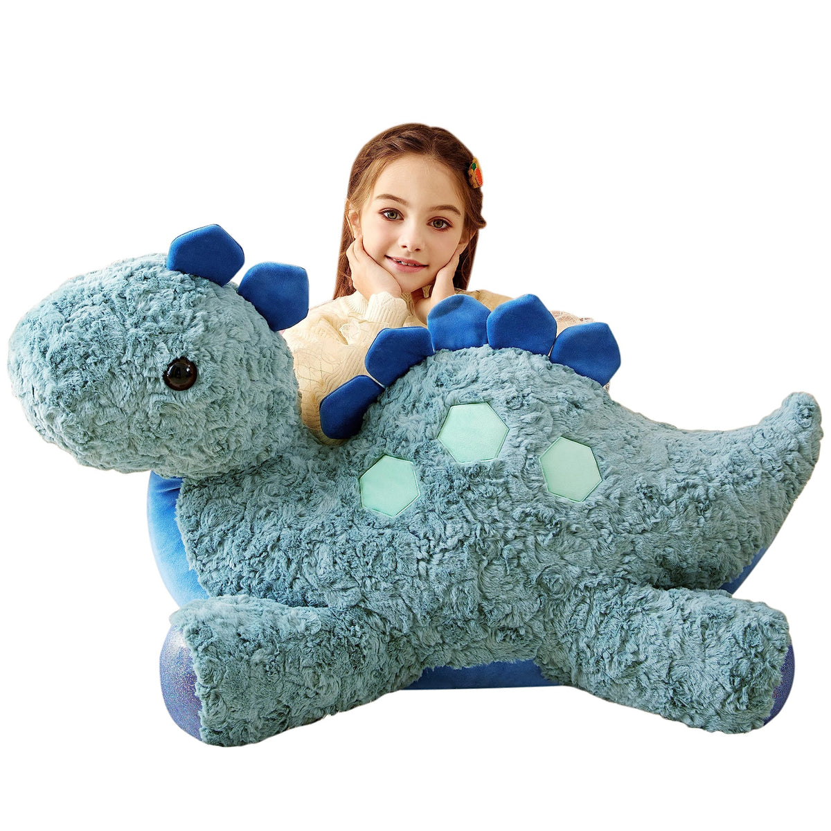 Tumyay Giant Stegosaurus Plush front view for cuddling and playtime.