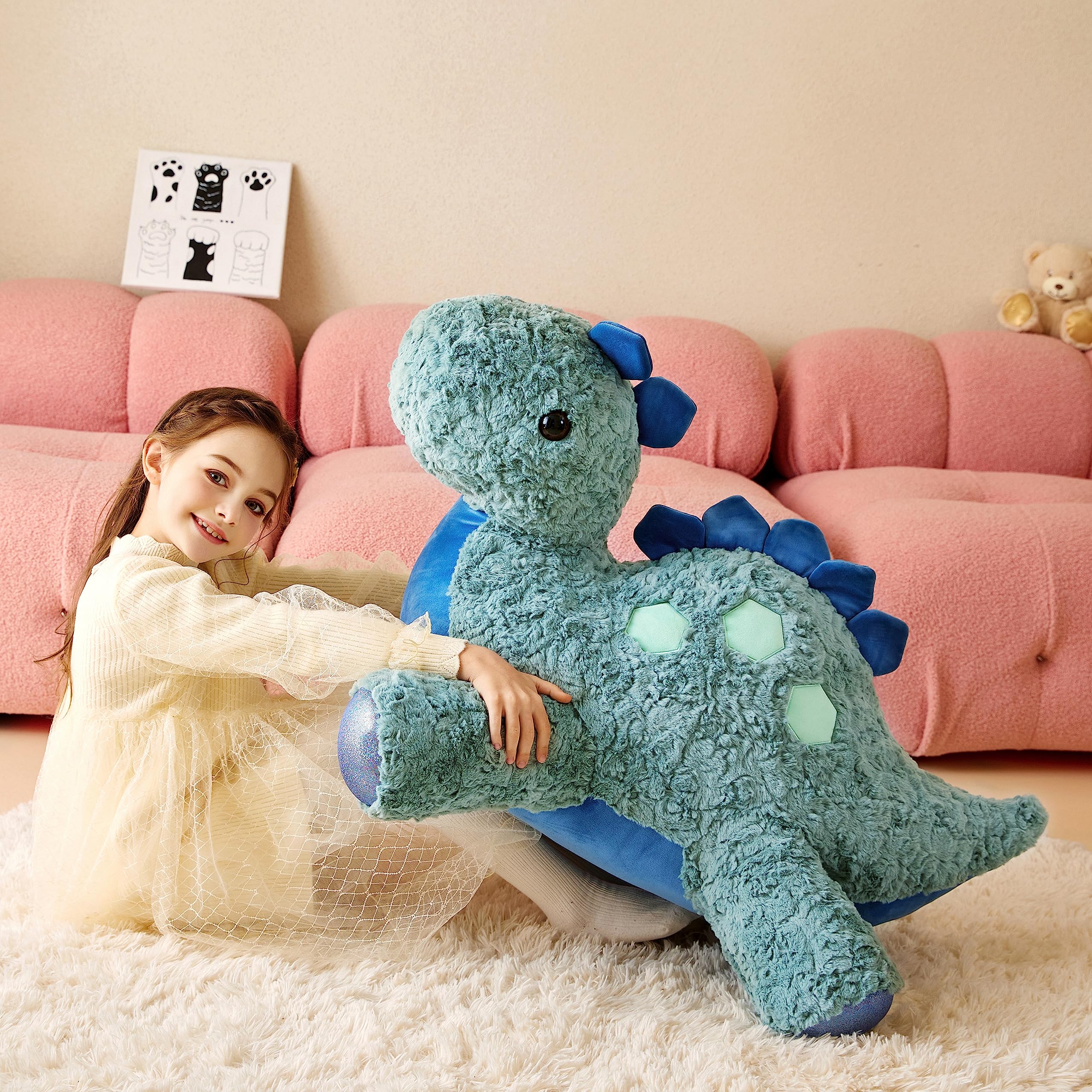 Tumyay Giant Stegosaurus Plush full-length pose ideal for bedtime companions.