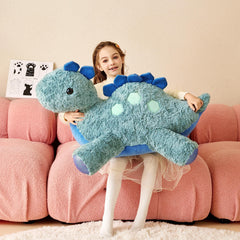 Tumyay Giant Stegosaurus Plush being hugged by a child demonstrates comfort and companionship.