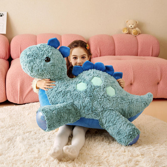 Tumyay Giant Stegosaurus Plush side view showcasing soft fabric and large size.