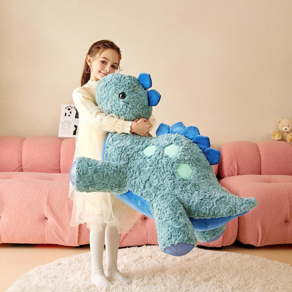 Tumyay Giant Stegosaurus Plush fabric details show luxury softness and durability.