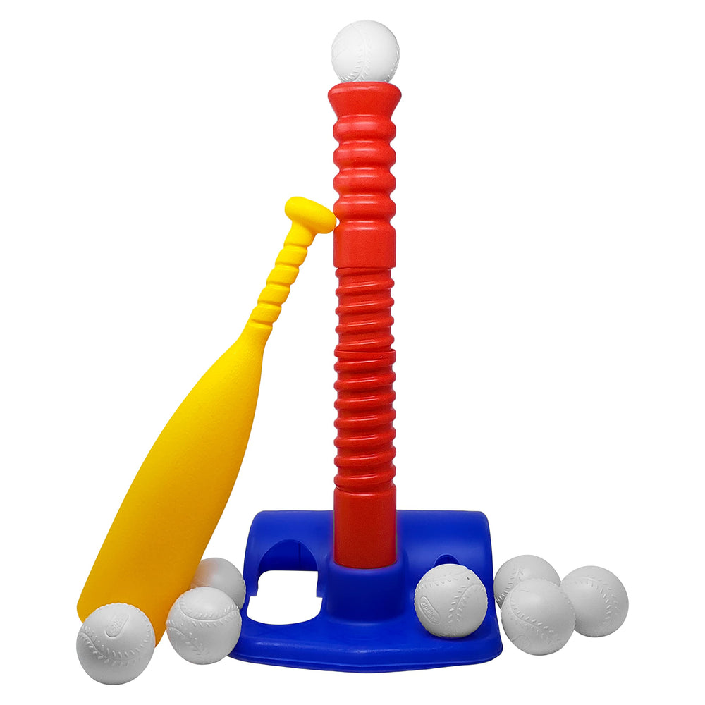 Tundras T-Ball Set base provides sturdy support for indoor or outdoor practice.