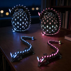 Tungole dragon egg glow in the dark enhances desk ambiance with vivid illumination.