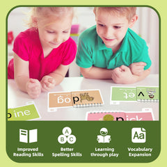 TUNJEJINY Colorful phonics flash cards support interactive learning and retention.