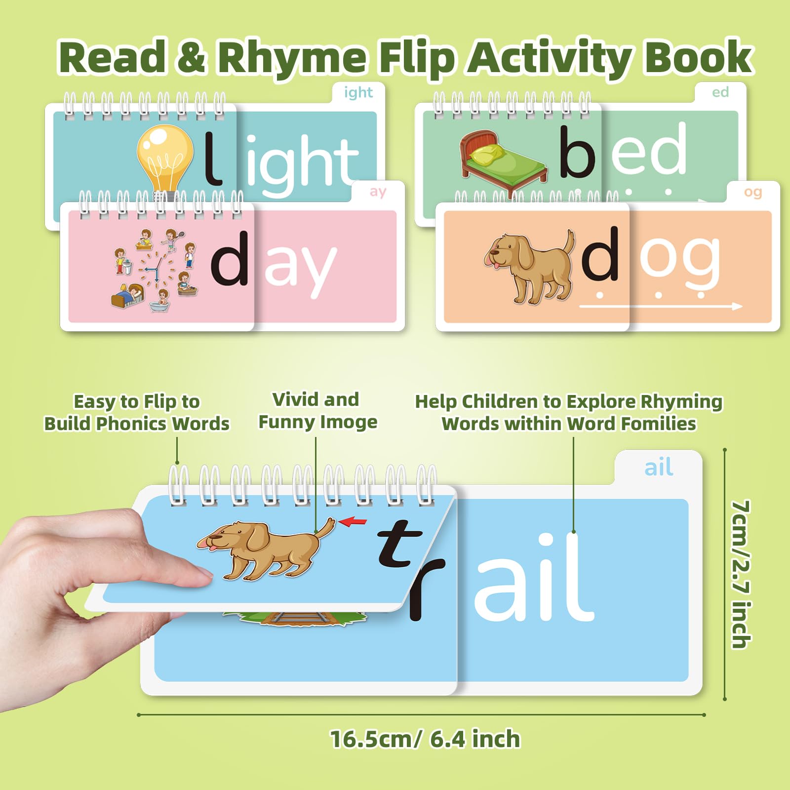 TUNJEJINY CVC word family illustrations aid decoding practice.