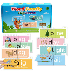 TUNJEJINY Word Family Flip Book cover with vibrant art for early readers.
