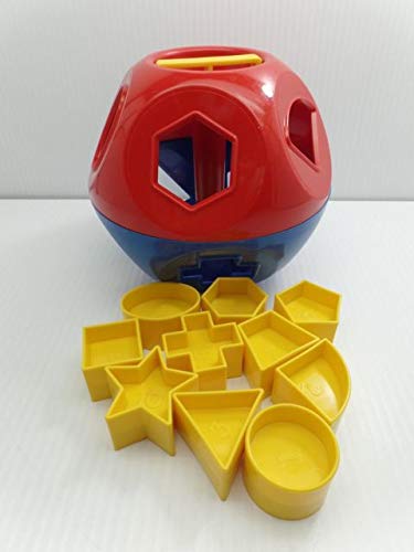 Tupperware Shape-O halves opened to grab shapes, encouraging fine motor skills.