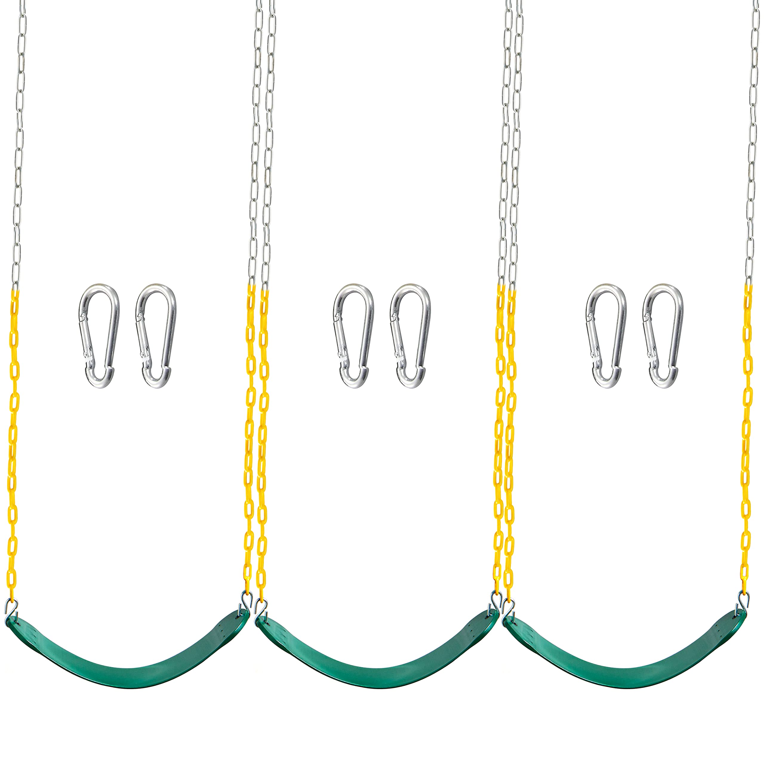 TURFEE green swing seat 3-pack ready for backyard fun and easy setup.