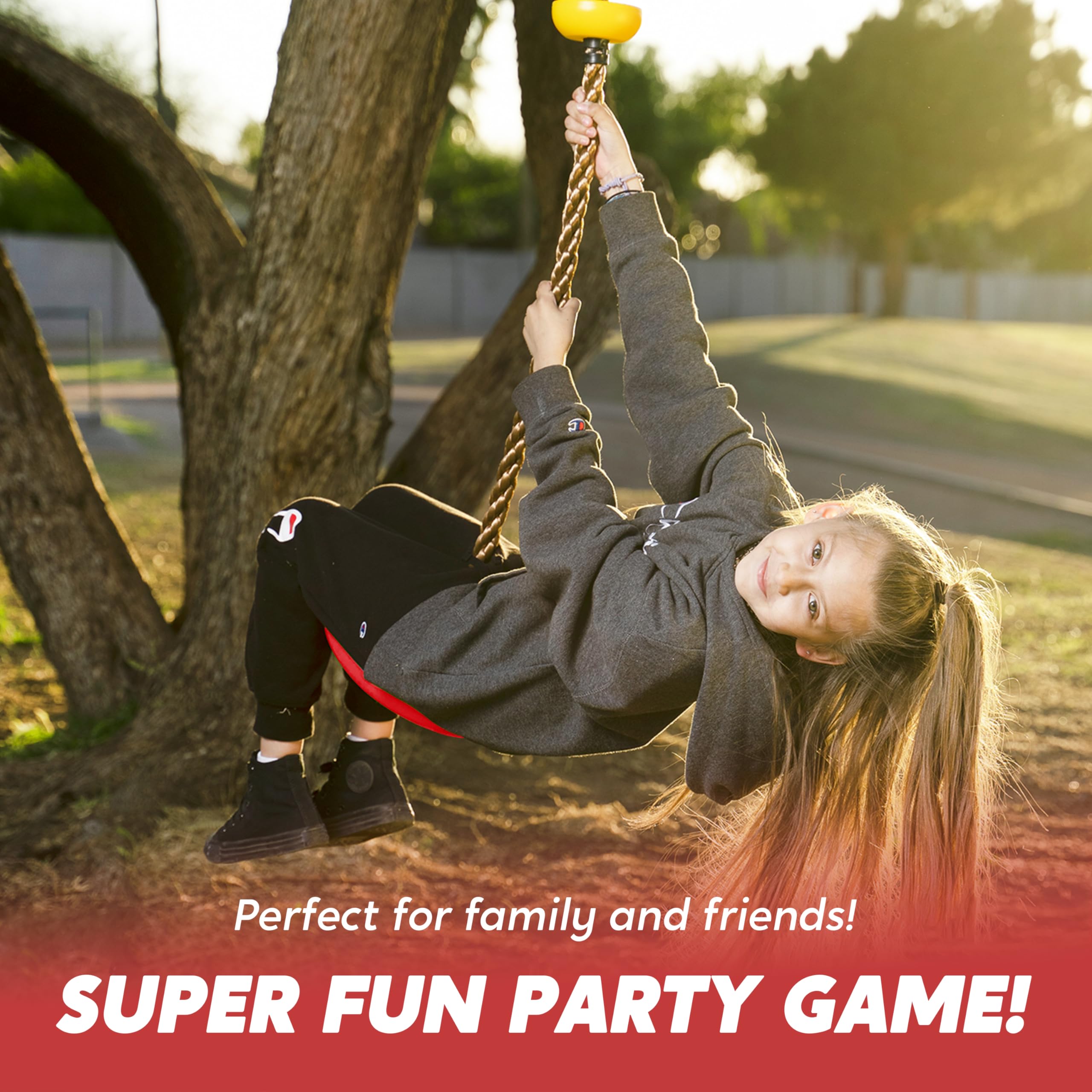 Kids enjoy TURFEE swing during outdoor playtime.