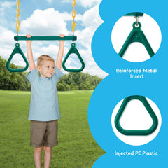 TURFEE plastic-coated swings offer pinch-free, durable seating