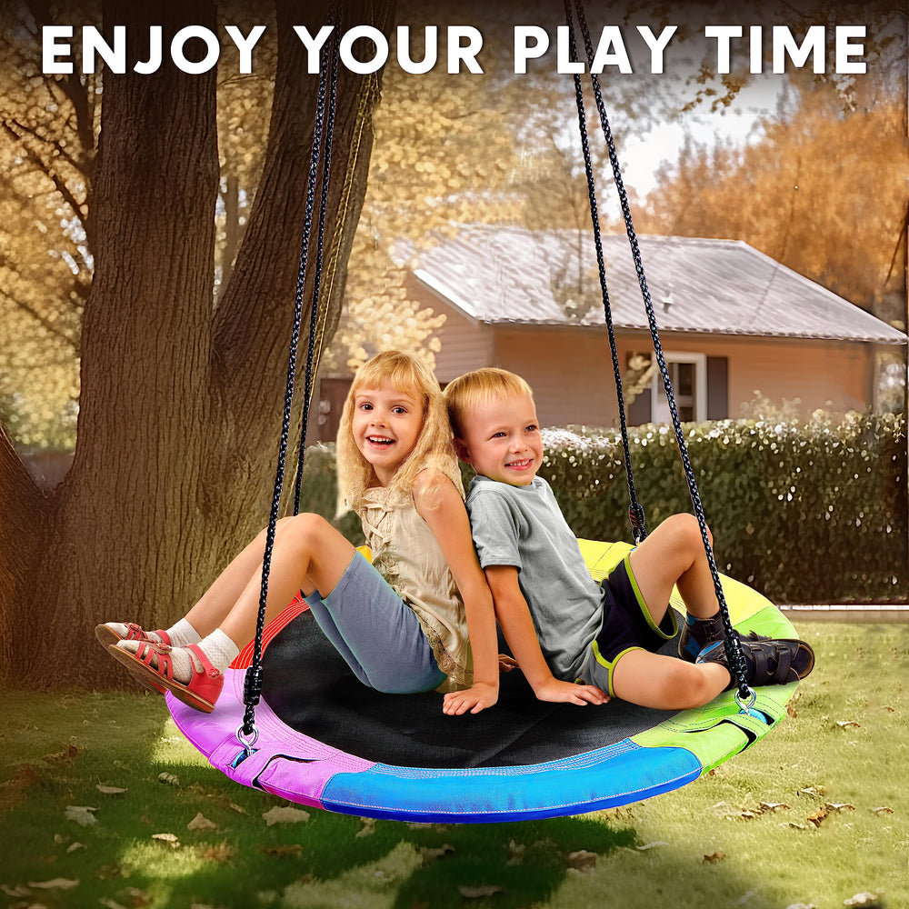 Rainbow TURFEE swing adds cheerful outdoor moments for kids