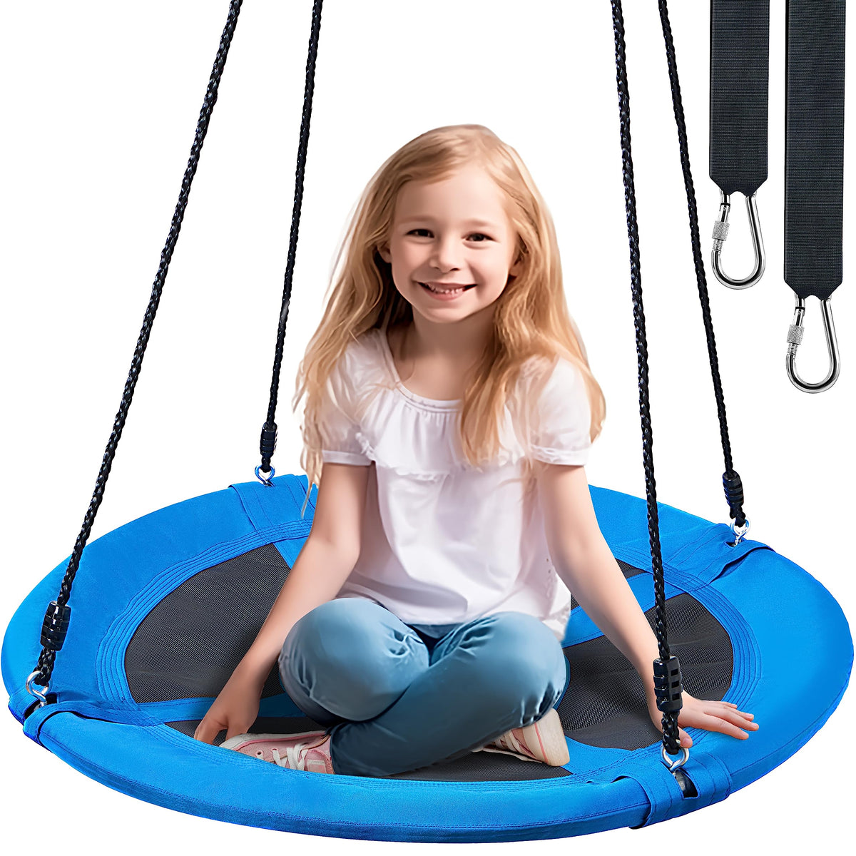 TURFEE saucer tree swing blue assembly kit for easy setup