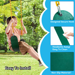 TURFEE swing board dimensions 26.5 by 5.5 inches for comfortable seating.