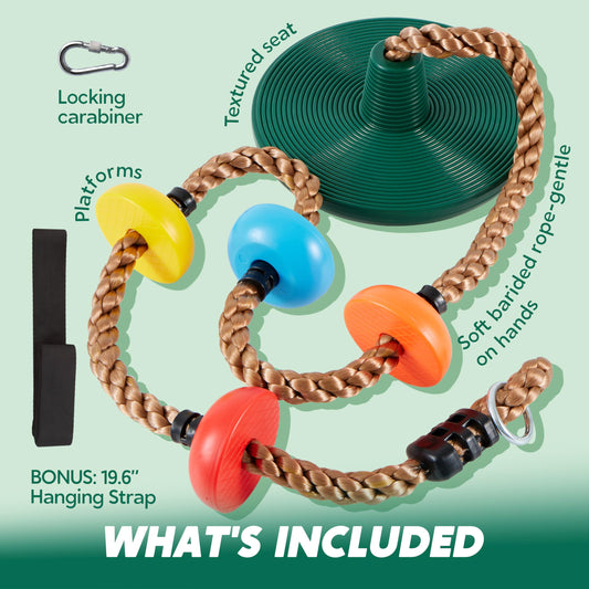 TURFEE climbing-rope offers adjustable height for growing kids