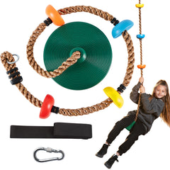 TURFEE disc-seat tree swing in green for durable outdoor play