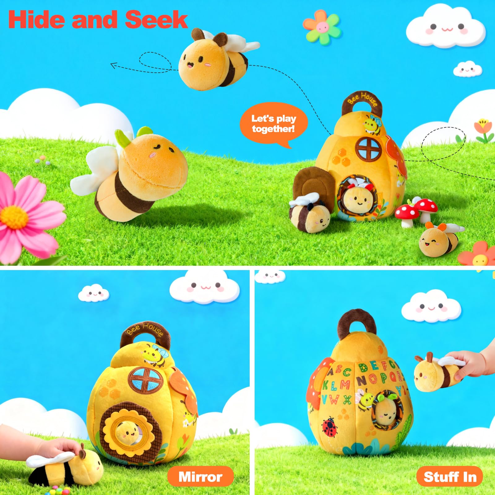 TURKIDS Beehive includes five interactive bees for varied textures and sounds.