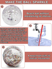 TURNMEON 5pc beach ball set with 16-inch glitter balls for kids.