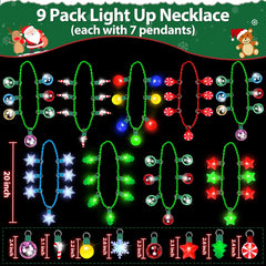 TURNMEON 9-pack bulbs pendant necklace adds bright accents for night-time fun