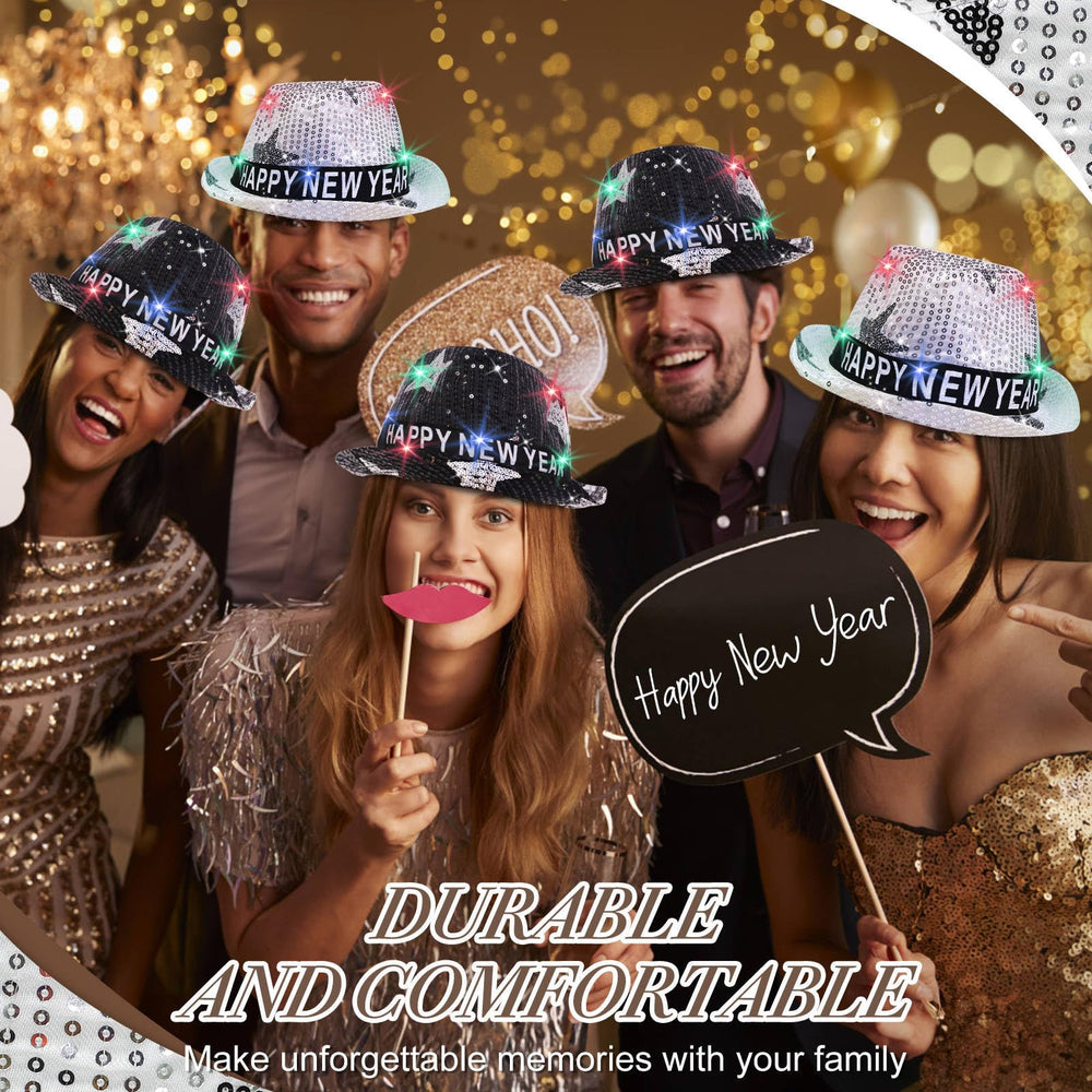 TURNMEON black silver glow hat in party setting boosts visibility