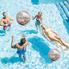 TURNMEON shimmering glitter beach ball swirls when shaken in water.