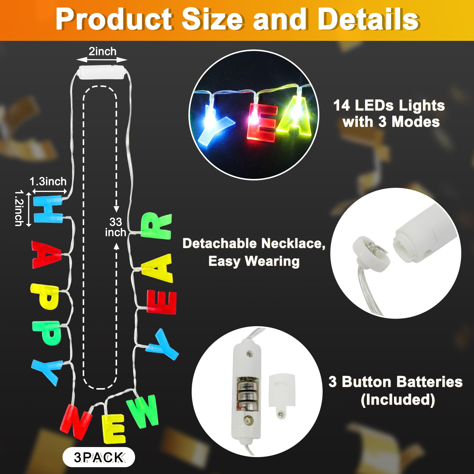 TurnMeOn 14 LEDs close-up highlighting bright bulbs and battery-ready design.