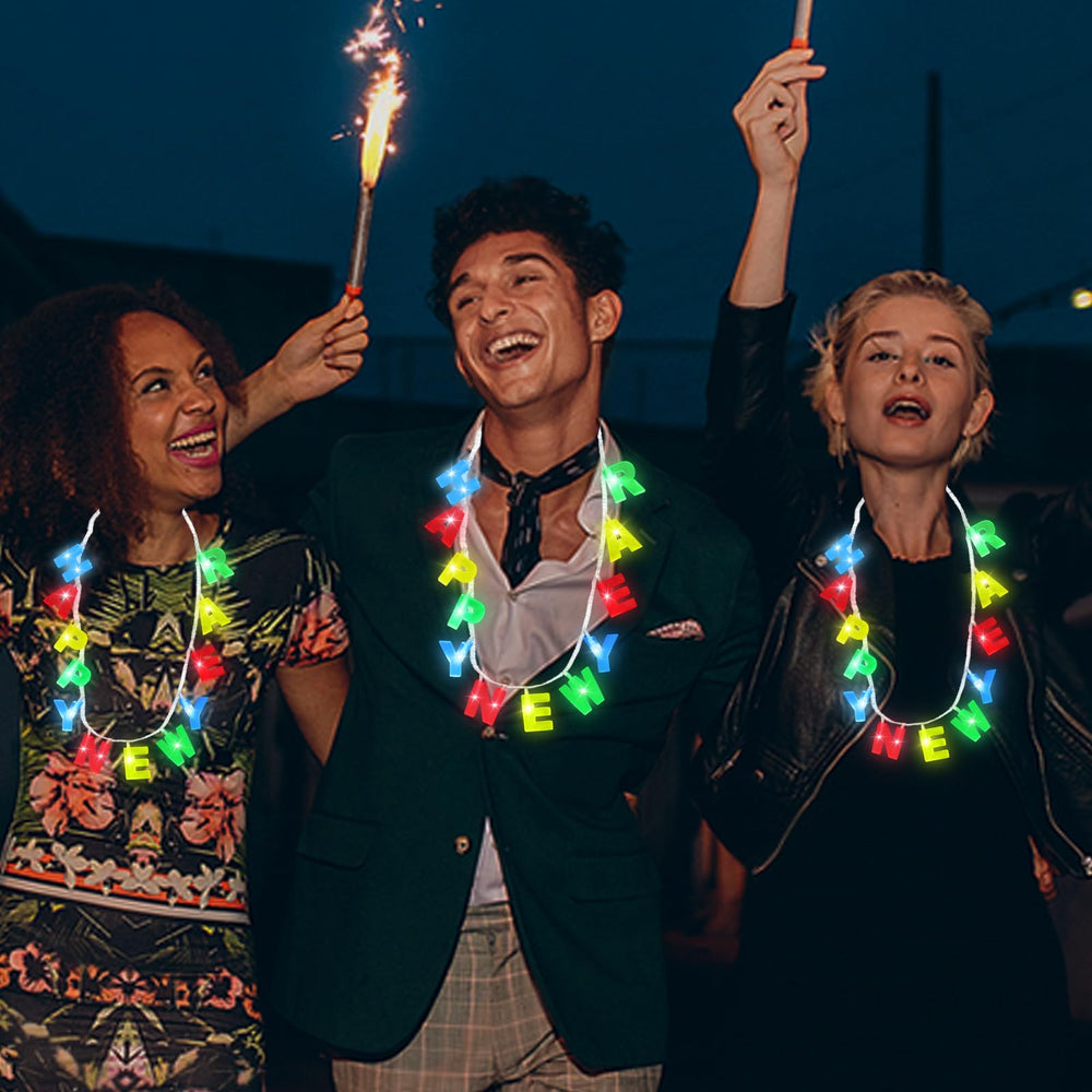 TurnMeOn party photo setup shows necklaces capturing memorable New Year moments.