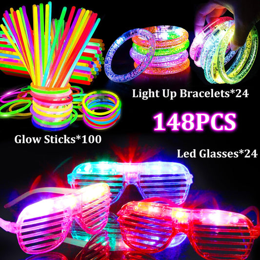 TURNMEON LED glasses—bright, battery-powered eyewear to energize any party.
