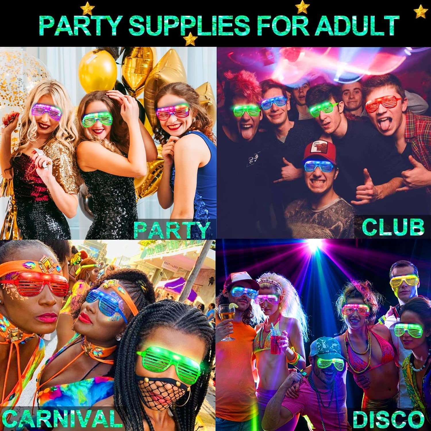 TURNMEON LED glasses blue glow for festive mood lighting at gatherings
