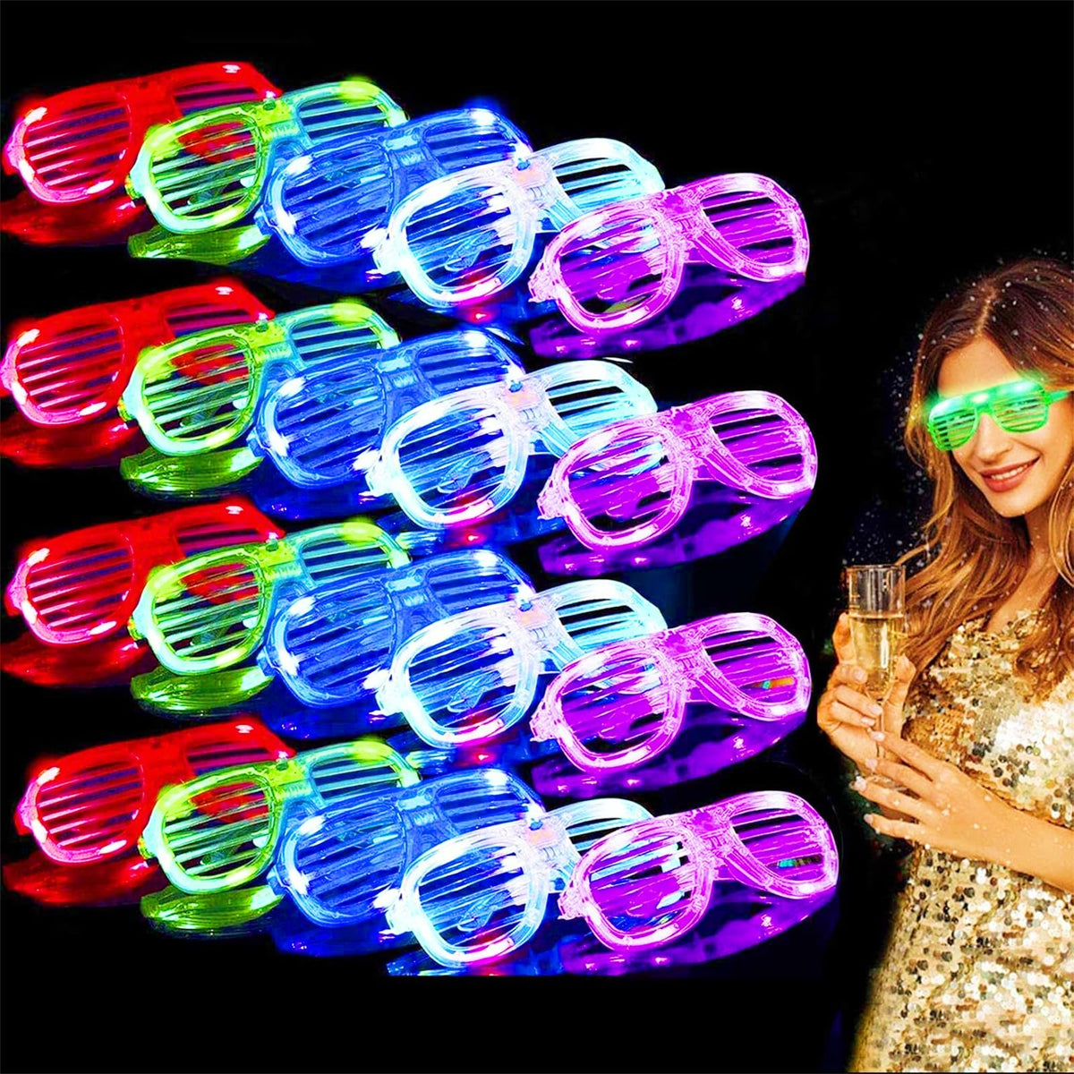 TURNMEON LED glasses pink glow for party vibes and easy crowd spotting