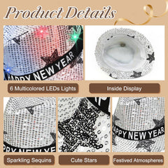 TURNMEON 2-pack NYE hats on display with LED glow for events