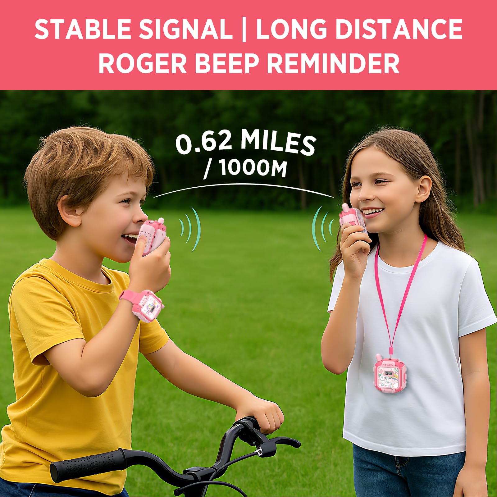Turoytip unicorn stickers set personalizes pink walkie talkies