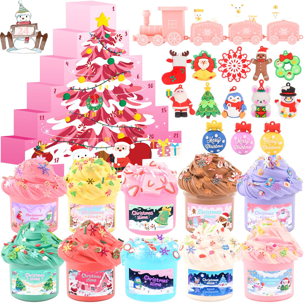 Tuupowana Pink Christmas Slime Advent Calendar box showing the complete kit for holiday slime play.
