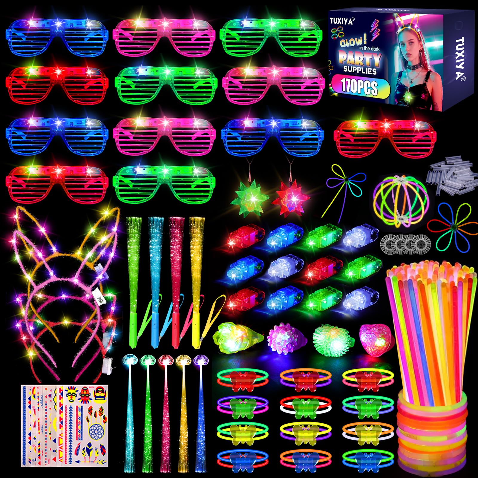 TUXIYA glow sticks illuminate adult celebrations with bright, long-lasting light.