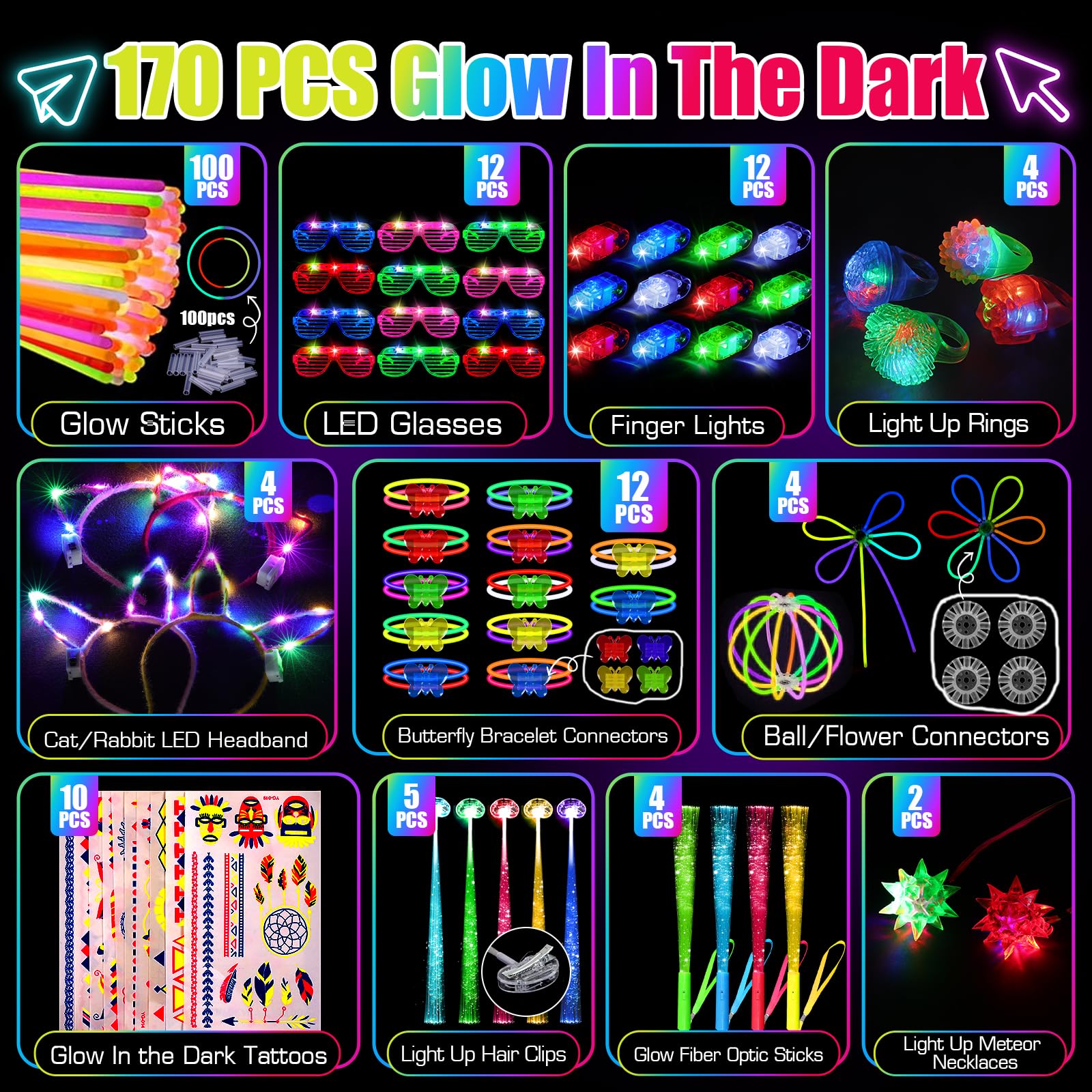 TUXIYA LED glasses brighten the dance floor with hands-free glow.