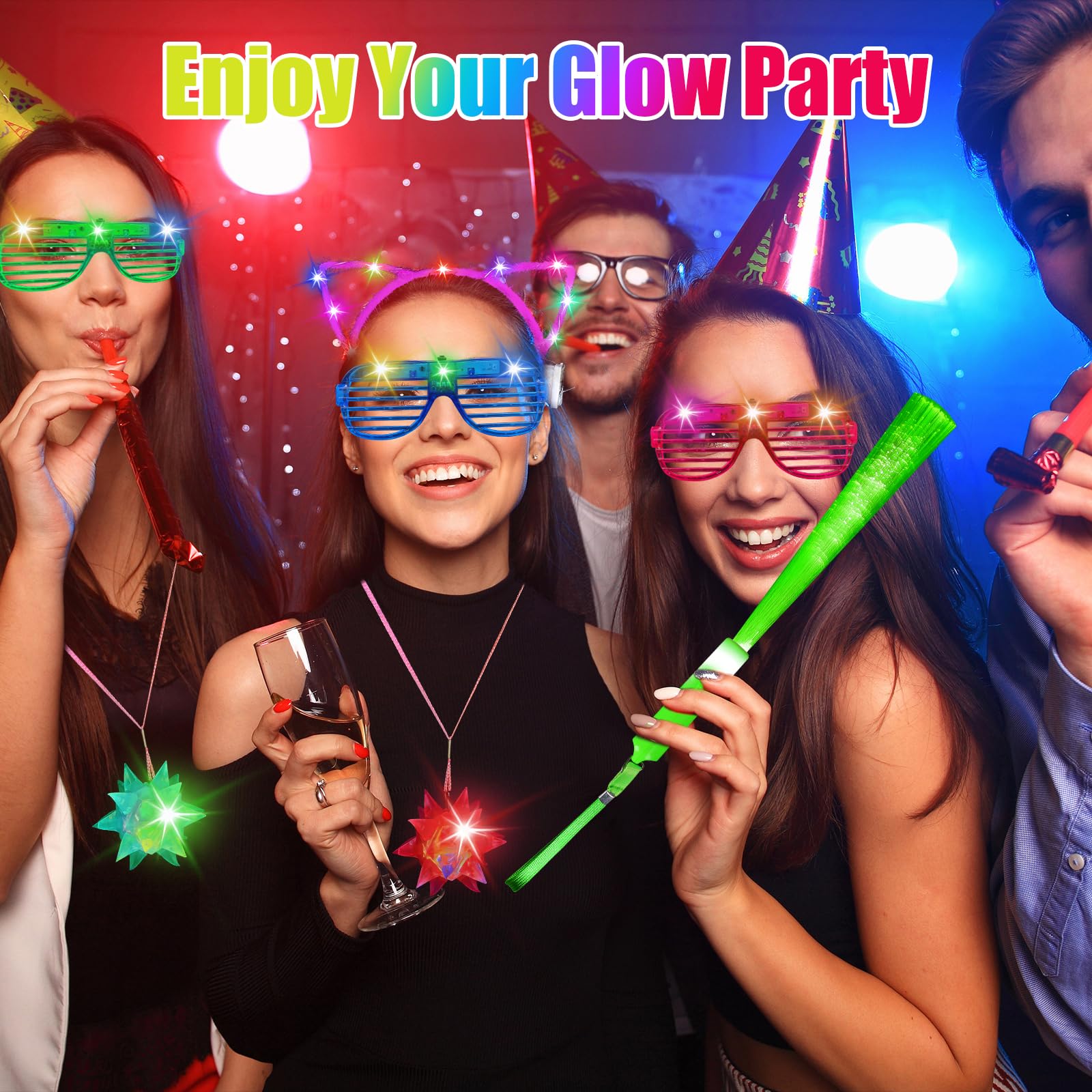 TUXIYA neon party accessories complete the glow set for events.