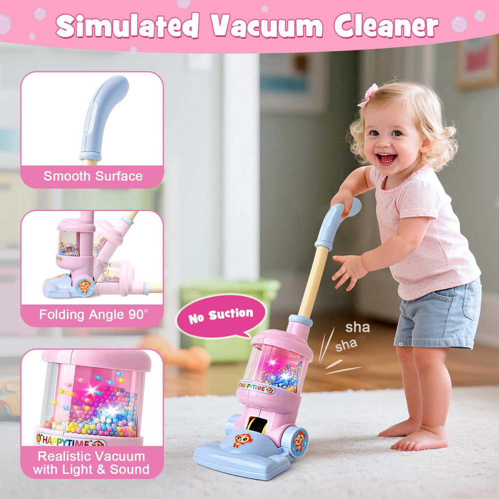 TUZT mop toy for toddlers encourages sweeping motions during pretend chores.