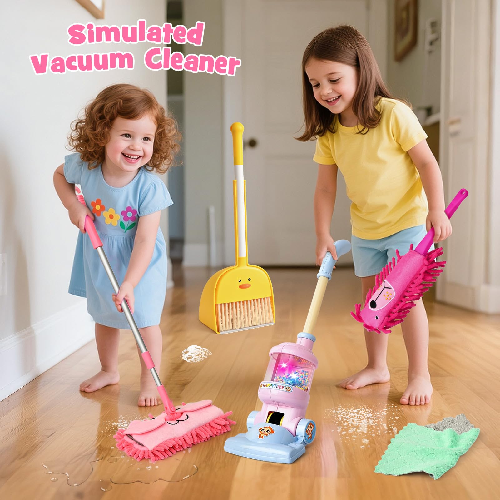 TUZT 6-piece cleaning set displayed for kids' playtime.