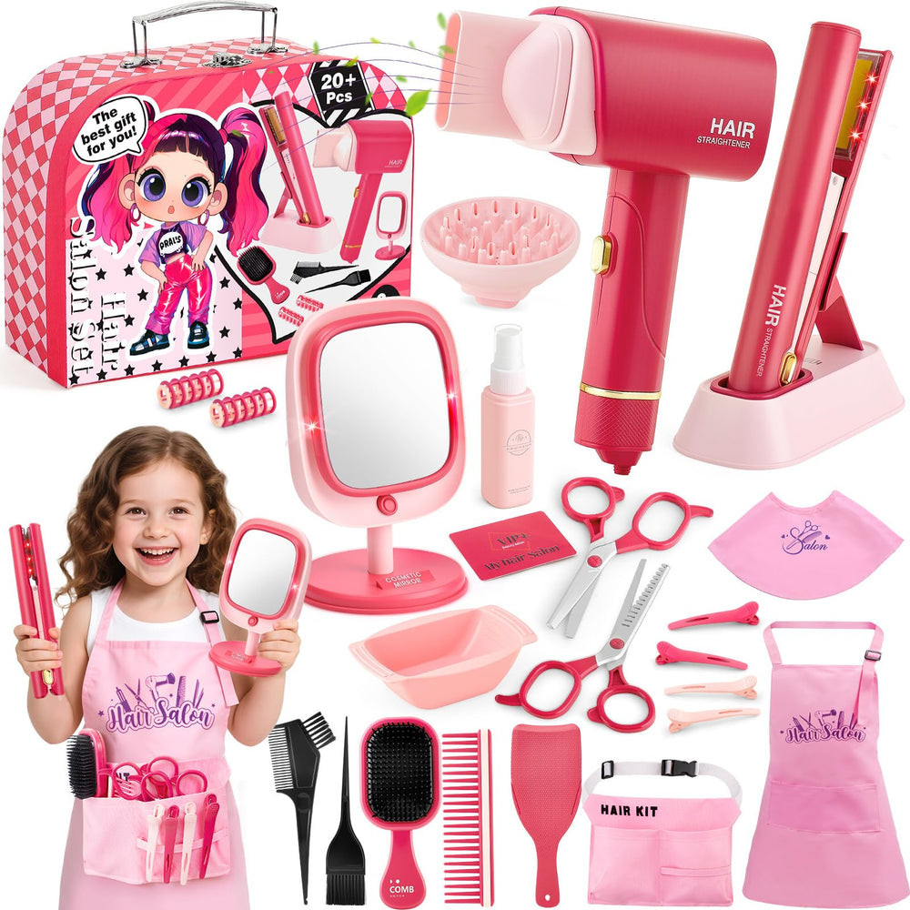 TUZT Hair Salon Toys in an open carry case for organized pretend styling.